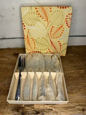 Vintage Loxley Pastry Fork Set Spork Setting Sheffield England Silver Plated_BV